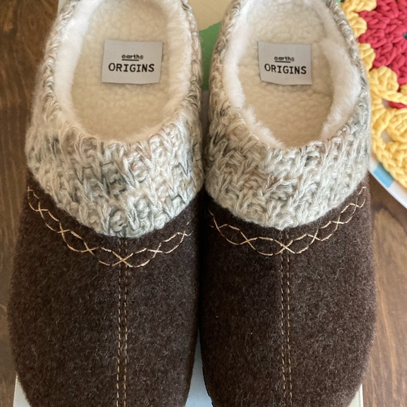 EARTH ORIGINS SUEDE KNIT CLOGS SLIP ON ELANA - Picture 4 of 7